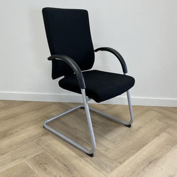 Dauphin vergaderstoel / sledestoel, zwart - grijs, Gebruikt, Zwart, Eén