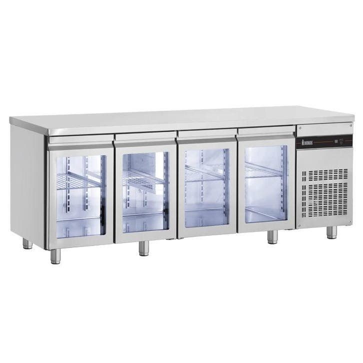 Koelwerkbank | 475L | 4 Glasdeuren | 0°C/+10°C  |, Articles professionnels, Horeca | Équipement de cuisine, Envoi