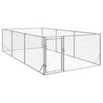 vidaXL Hondenhok voor buiten met deur 2x4x1 m gegalvaniseerd, Dieren en Toebehoren, Hondenhokken, Verzenden, Nieuw