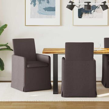 vidaXL Eetstoelen 2 st Stof Donkerbruin 57 x 68 x 94 cm, Verzenden