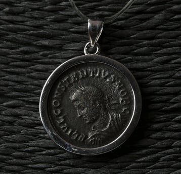 Moderne Zilver Hanger met Constantius II follis (Zonder