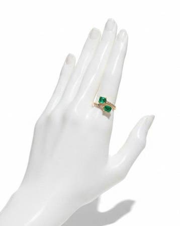 Ring - 14 karaat Geel goud - 1.65ct. tw. Smaragd - Diamant, Nieuw