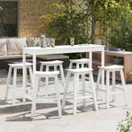 vidaXL Tuin Bar Set 6 pcs Wit HDPE, Verzenden, Nieuw