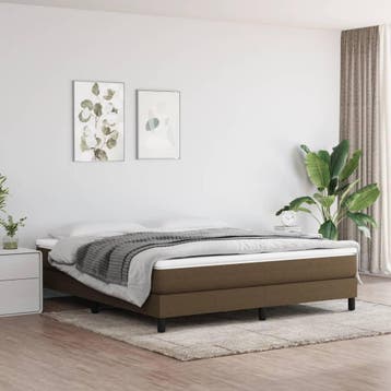 vidaXL Boxspring bed stof donkerbruin 160x200 cm, Huis en Inrichting, Slaapkamer | Bedden, Verzenden, Nieuw