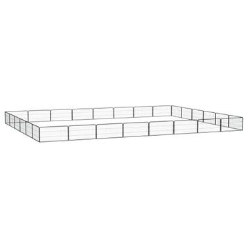 vidaXL Hondenkennel 28 panelen 100x50 cm gepoedercoat staal, Verzenden, Nieuw