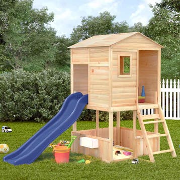 vidaXL Speelhuis massief vurenhout, Kinderen en Baby's, Speelgoed | Buiten | Speeltoestellen, Verzenden, Nieuw