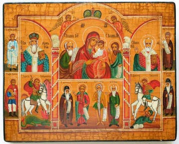 Icoon - Russische orthodoxe icoon Comfort in Sorrows and, Antiek en Kunst