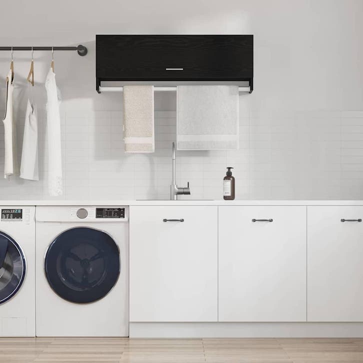 vidaXL Kledingkast Zwart Eiken 100 x 32,5 x 35 cm Bewerkt, Huis en Inrichting, Kasten | Kleerkasten, Nieuw, Verzenden