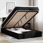 vidaXL Bed poef met matrassen en LEDs 120x190cm kunstleer, Huis en Inrichting, Verzenden, Nieuw