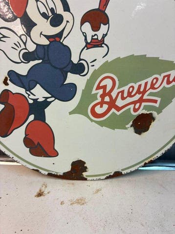 Minnie Mouse – Breyers Ice Cream – Rond emaille reclamebord