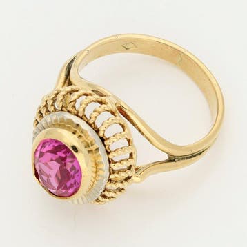 Ring - 18 karaat Geel goud - Saffier, Nieuw