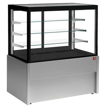 Warmhoudvitrine | Zwart/Grijs | +30°C/+90°C | 4 Niveaus |, Verzenden
