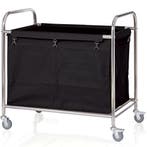 Linnenwagen | RVS/Nylon | Incl. Waszak | Wielen (Geremd) |, Verzenden