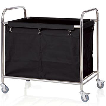 Linnenwagen | RVS/Nylon | Incl. Waszak | Wielen (Geremd) |, Verzenden