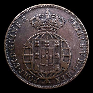 Portugees Angola. D. Pedro V (1853-1861). ½ Macuta 1858