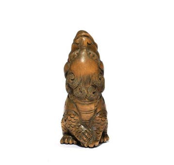Shishi Lion Netsuke - Hout, Bukshout - Japan - Meiji periode