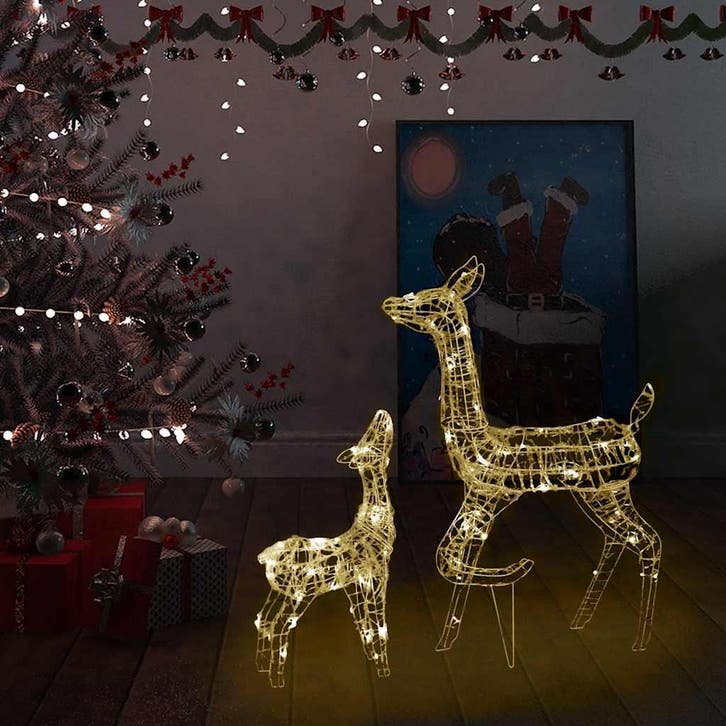 vidaXL Kerstversiering rendierfamilie 160 LEDs warmwit, Diversen, Kerst, Nieuw, Verzenden