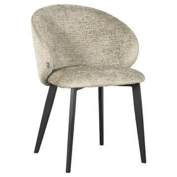 Stoel | Stof/Metaal | Beige | Zwarte Poten | Indoor |, Verzenden, Nieuw in verpakking