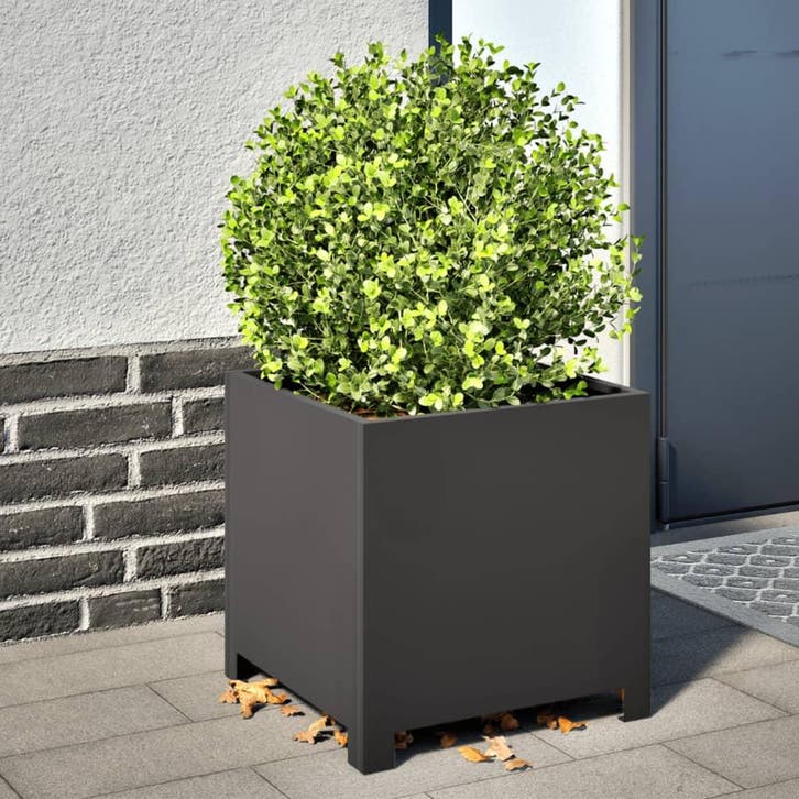 vidaXL Plantenbak 40x40x40 cm staal zwart, Tuin en Terras, Bloempotten, Nieuw, Verzenden