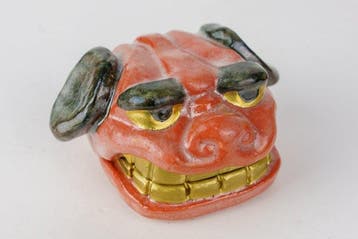 Shishi kg (leeuw-wierookhouder) - gesigneerde tomobako -, Antiek en Kunst