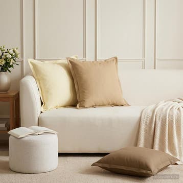 vidaXL Kussensloop 6 st HOUTEN Taupe 45 x 45 cm Polyester, Verzenden