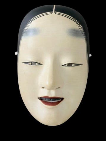 Noh masker - Hout, Japanse Noh-maske ‘Waka-onna’  – met de