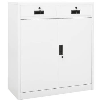 vidaXL Kantoorkast 90x40x102 cm staal wit, Verzenden, Nieuw