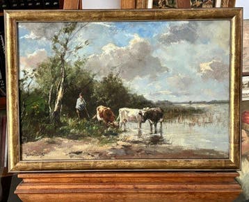 Johan Frederik Scherrewitz (1868–1951) - Rivierlandschap met