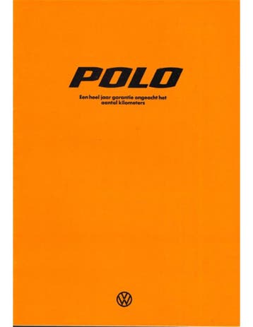 1976 VOLKSWAGEN POLO BROCHURE NEDERLANDS, Nieuw