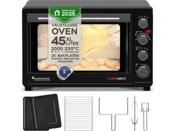 Veiling - Turbotronic TT-EV45 vrijstaande heteluchtoven 45L, Electroménager, Fours