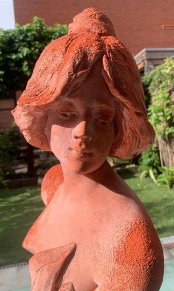 Sculpture, Vrouw - 55.5 cm - Terre cuite, Antiquités & Art