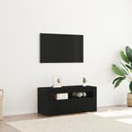 vidaXL TV Kast Zwart Eiken 90 x 35 x 40 cm Bewerkt hout, Huis en Inrichting, Verzenden, Nieuw