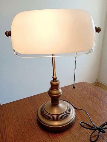 Bankierslamp - Verguld messing - bankier, Antiek en Kunst