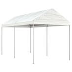vidaXL Prieel met dak 4,46x2,28x2,69 m polyetheen wit, Tuin en Terras, Partytenten, Verzenden, Nieuw