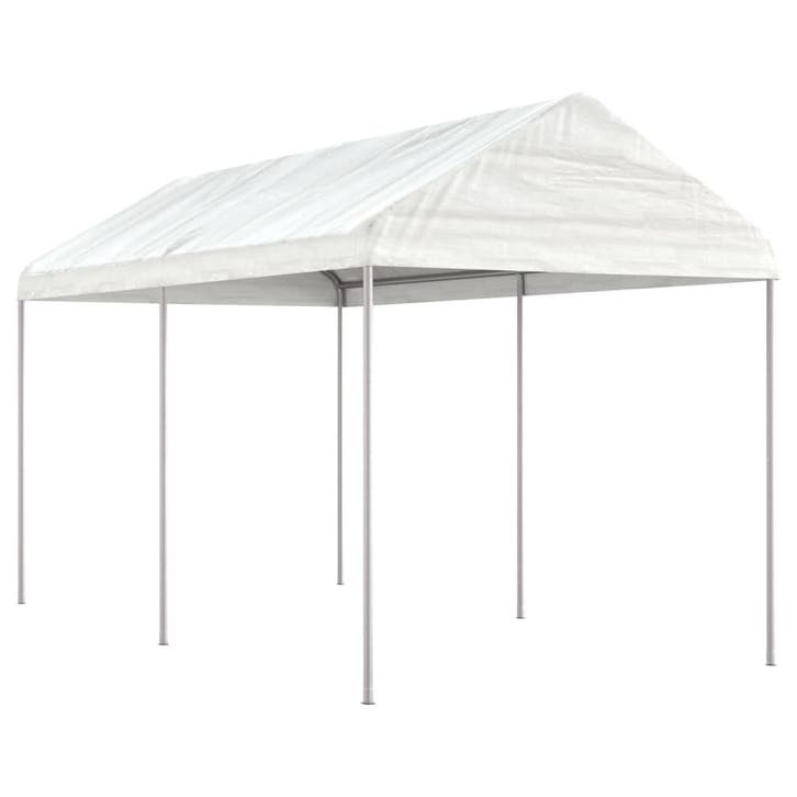 vidaXL Prieel met dak 4,46x2,28x2,69 m polyetheen wit, Jardin & Terrasse, Tonnelles, Envoi