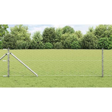 vidaXL zeshoekig gaasgek met palen 25 x 0,6 m Gegalvaniseerd, Verzenden