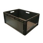 Magazijnbak 800x600x340 mm euronorm zwart kunststof, Ophalen of Verzenden