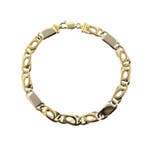 Bicolor gouden figaro schakelarmband, Ophalen of Verzenden