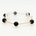 Gourmette - 18 carats Or jaune - Onyx