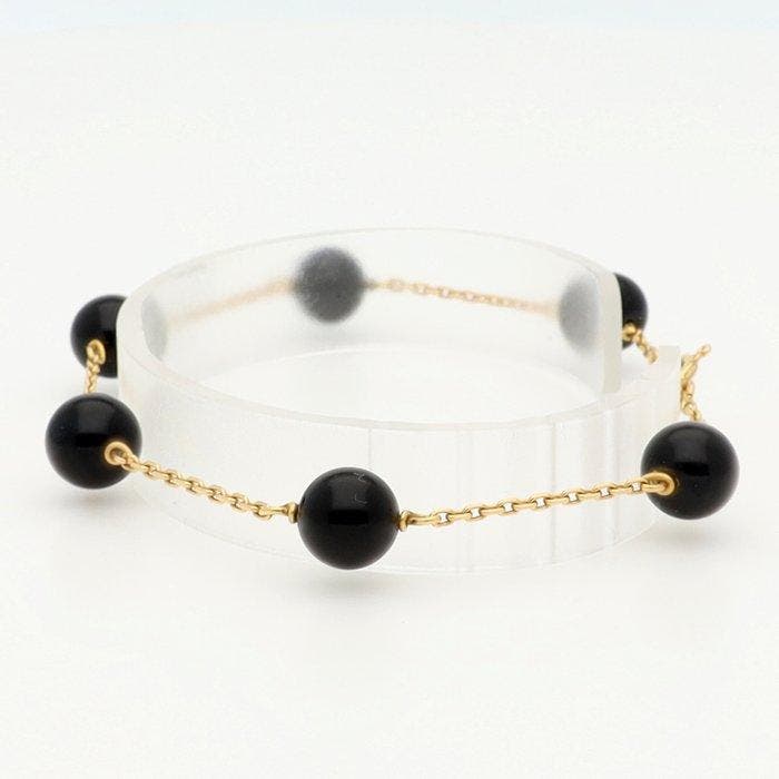 Gourmette - 18 carats Or jaune - Onyx, Bijoux, Sacs & Beauté, Bijoux anciens