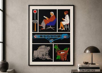 Josef Fogas - Silkscreen original industrial poster - crane,