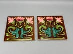 Carreau - 2 bloemen Art Nouveau tegels Jugendstil -