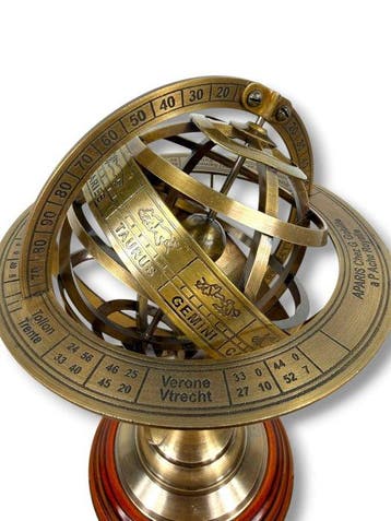Celestial and terrestrial globes - Armillarium en messing -