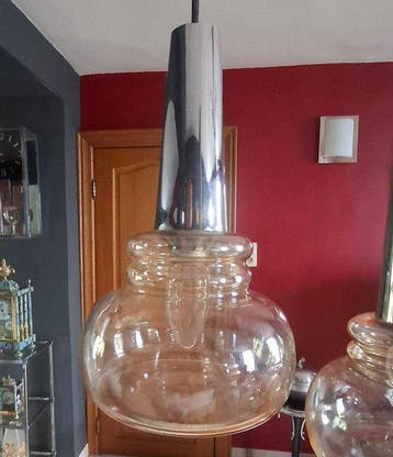 Massive - Plafondlamp - Vintage pendel met 5 glazen bollen -