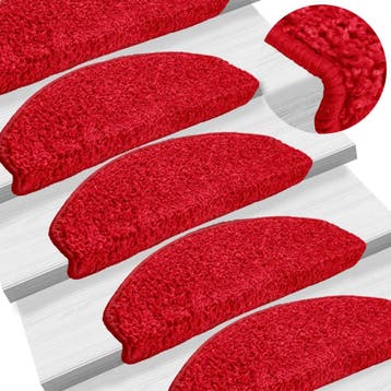 vidaXL Trapmatten 10 st 65x21x4 cm Rood Halfrond Groot, Verzenden, Nieuw