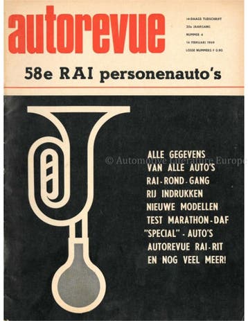 1969 AUTO REVUE MAGAZINE 04 NEDERLANDS, Nieuw