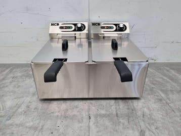 Friteuse double en acier inoxydable Friteuse 2 x 10,5 litres, Verzenden