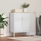vidaXL Dressoir FLORO Wit 70 x 30 x 70,5 cm Massief, Huis en Inrichting, Verzenden, Nieuw