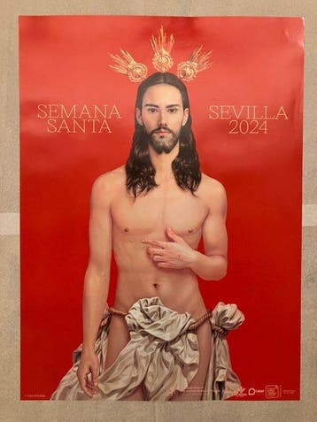 Salustiano - Cartel censurado - Affiche censuré Semana Santa, Antiquités & Art