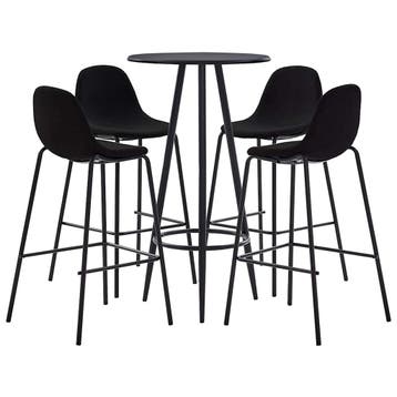 vidaXL 5-delige Barset stof zwart, Verzenden, Nieuw